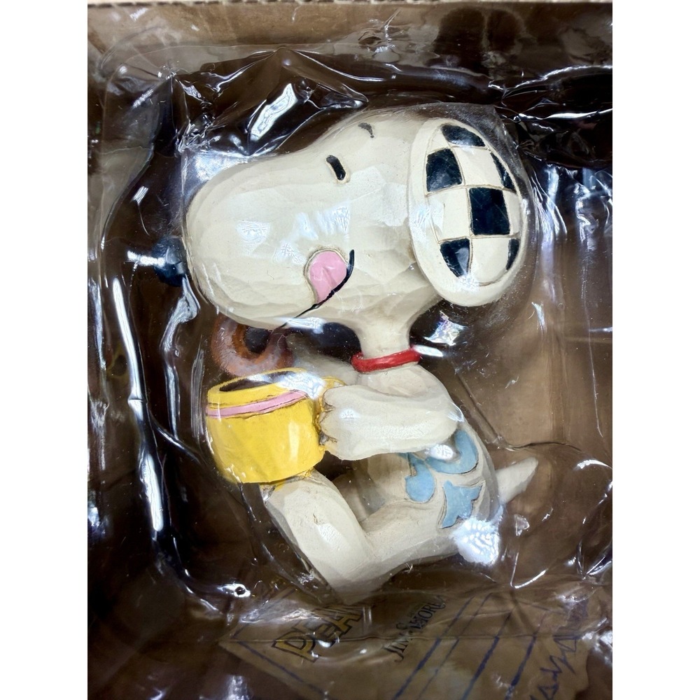 Jim Shore Peanuts Snoopy Donut & Coffee Miniature Figurine 6001297